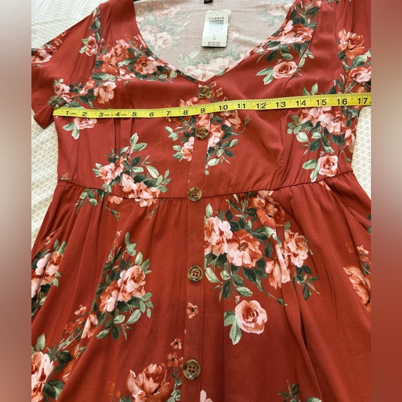 Mini Challis button front floral dress - Picture 4 of 6